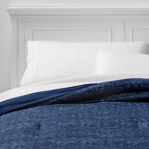 Twin/Twin XL Microfiber Printed Comforter Navy Texture - Room Essentials , Blue Texture