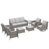 Sonkuki 8 Pieces Patio Sofa with Swivel Rocking Chairs Set, All-Weather PE Rattan Conversation Couch with Cushion - 2 of 4