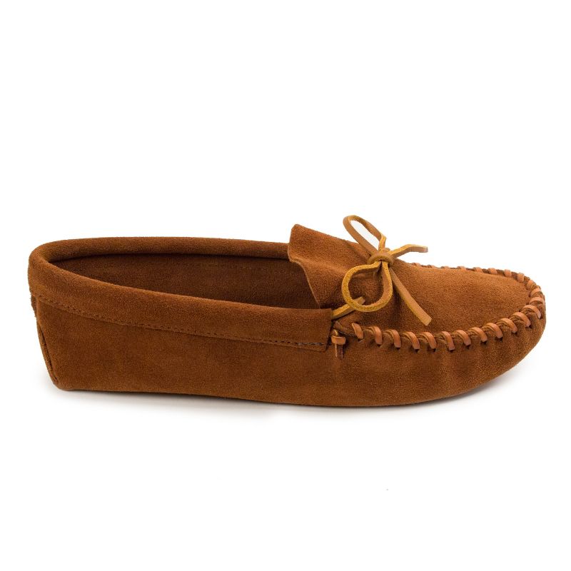 Minnetonka Men's Leather Laced Softsole Moccasin Slippers, 3 of 5