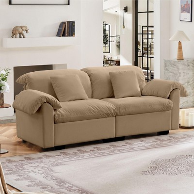 NicBex Couches for Living Room Modern  Accent Chair Couch Velvet Fabric Upholstered Single Sofa With Fluffy Pillows and Storage Function