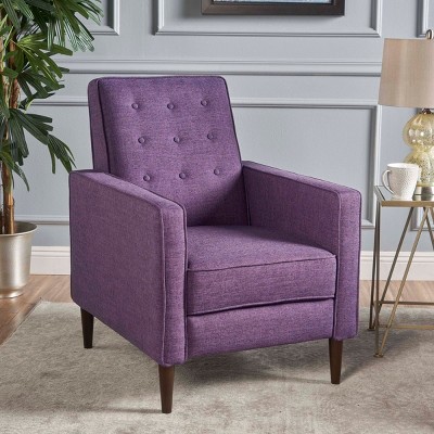 Modern Recliner Chair, Upholstered Lounge Armchair with Button-Tufted Backrest and Padded Seat for Living Room or Bedroom - Koiai