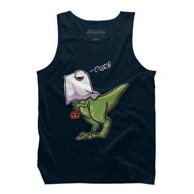 Men's Design By Humans Halloween Ghost Dinosaur By whynot007 Tank Top