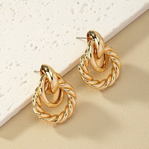 Anna-Kaci Women's Double - Hoop Intertwined Earrings - 1 of 4