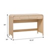 Homy Casa Wooden Writing Desk with Storage Drawers for Home Office, Bedroom, Natural - 3 of 4