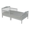 Infurnic Beds, Toddler Single Bed with Safety Guardrails and Headboard, Low To Floor Design for Toddler Children, White, 70"*36"*27" - 4 of 4