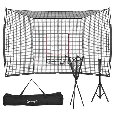 Soozier Softball And Baseball Net With Strike Zone, Tee, Caddy And Portable Carry Bag Pitching Hitting Training :