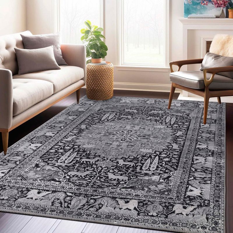 Bohemian Floral Medallion Indoor Area Rug or Runner by Blue Nile Mills, 3 of 9