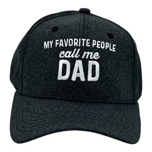My Favorite People Call Me Dad Hat Funny Sarcastic Fathers Day Graphic Novelty Cap - Crazy Dog Black Standard - 1 of 4