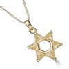Guili Sterling Silver Star of David Necklace with CZ in Multicolor, Gold, or Yellow—A Sparkling, Symbolic Piece of Faith and a Perfect Gift. - 2 of 3