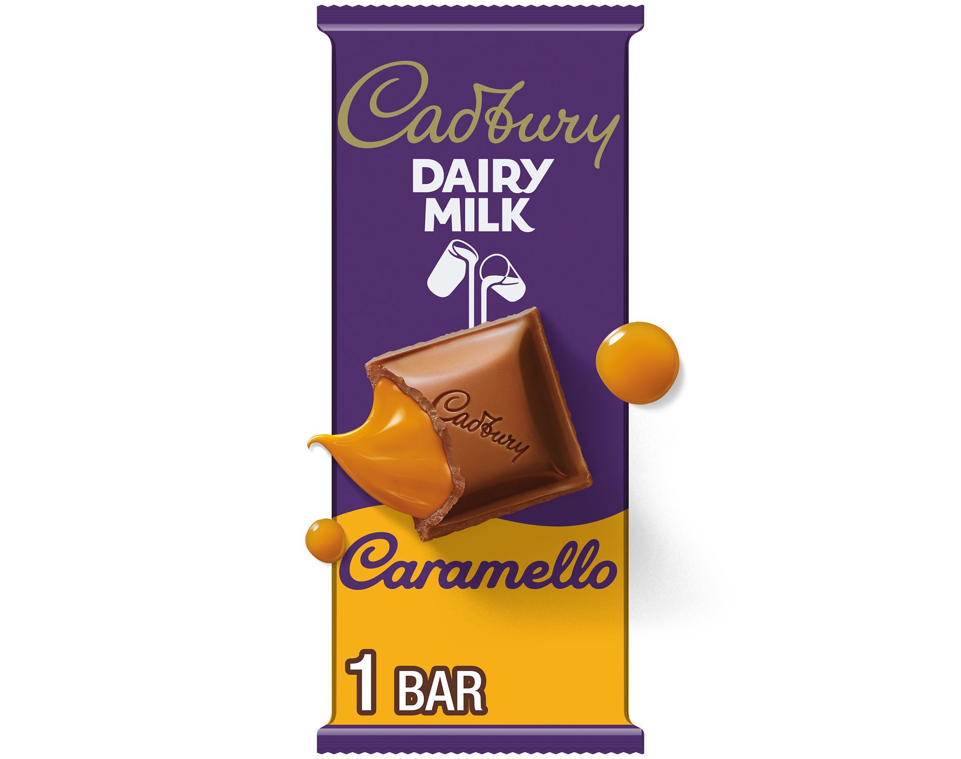 Cadbury Dairy Milk Caramello Milk Chocolate and Caramel Bar Candy - 4oz