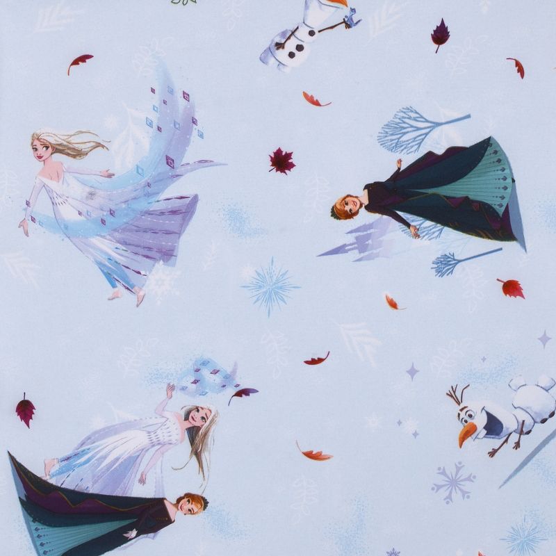Disney Frozen Winter Cheer Lavender, Aqua, Green and White Anna, Elsa and Olaf Preschool Nap Pad Sheet, 3 of 6
