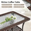 VINGLI Outdoor Coffee Table with Storage Wicker Patio Coffee Table, Tempered Glass Top Coffee Table for Patio Outside Balcony Porch Deck (Brown) - 4 of 4