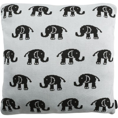 Baby Phant Pillow - Sky Blue/Charcoal - 20" X 20"  - Safavieh