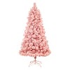 7ft. Holiday Pink Cashmere Artificial Christmas Tree with 300 LED Lights & 599 Branches – Playful Festive X-Mas Showpiece - 3 of 4