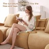 AENKYO Teddy Fabric Modular Deep Seat Sofa, 2 Pillows No Assembly Required Plush Boneless Sectional with Anti-Slip Base, Camel - 2 of 4