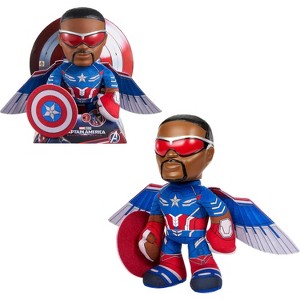 Marvel Captain America Sam Wilson Plush Figure – Brave the World Soft Hero Doll with Shield & Wings - 1 of 4
