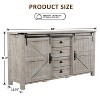 SinCiDo Farmhouse 60"Dressing Table with Sliding Barn Door and 4 Drawers,Drawer Cabinet Living Room,Bedroom,Coffee Bar - 3 of 4