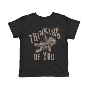 Toddler Funny T Shirts Thinking Of You Sarcastic Voodoo Doll Graphic Novelty Tee For Young Kids - Crazy Dog Toddler T Shirt For Halloween Season - 1 of 4