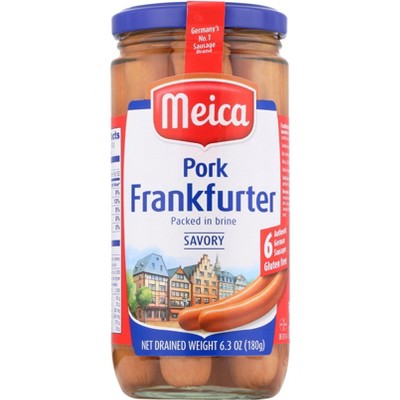 Meica Savory Pork Frankfurter - Case of 12 - 6.3 oz