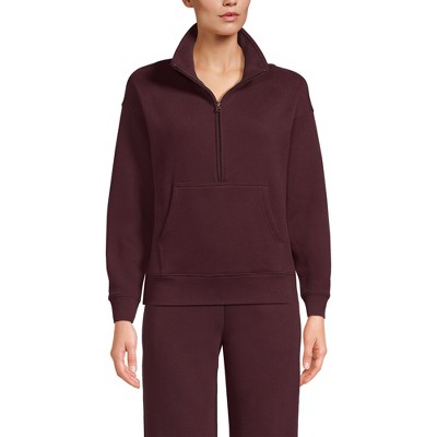 Lands' End Women's Serious Sweats Relaxed Long Sleeve Half Zip Sweatshirt