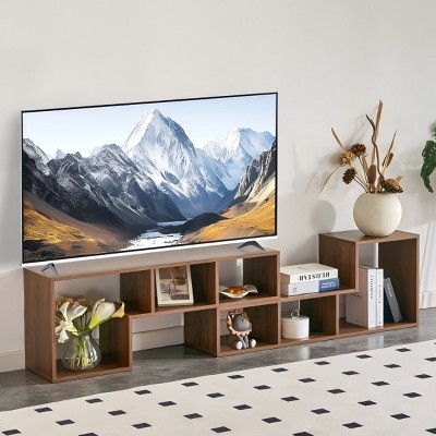 80" Modular TV Stand,2 Piece Adjustable Media Console with Open Storage Shelves,L-Shaped Bookshelf for Living Room-Baofuwish