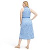 Women's Collared Sleeveless Sea Twig Blue Sweaterknit Midi Wrap Dress - DVF for Target - 2 of 4