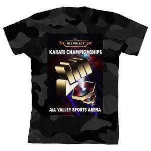 Cobra Kai Karate Champions All Valley Sports Arena Boy's Black Camo T-shirt - 1 of 2