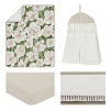 Sweet Jojo Designs Girl Baby Crib Bedding Set - Watercolor Magnolia Green Ivory and Taupe 4pc - 2 of 4