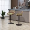 Okak Modern Swivel Counter Height Bar Stools Set of 2, Adjustable Rattan Barstools with Cushion&Footrest, Counter Stools for Kitchen - 2 of 4