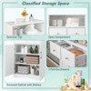 Tangkula Bathroom Cabinet Freestanding Storage Organizer w/ 2 Drawers & 2 Doors 3-Position Adjustable Shelves - 3 of 4