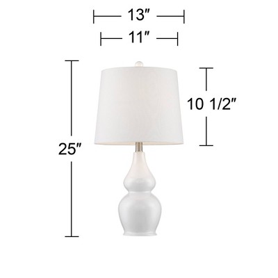 Jane White Ceramic Double Gourd Table Lamps Set of 2