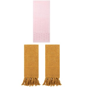 REGALWOVEN 3 Packs Solid Cotton Absorbent Soft Hand Towel for Bathroom 14" x 30" - 1 of 4