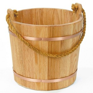 Lehman's Old Fashioned Unlined Wooden Oak Bucket Copper Bands USA Made 2 Gallon - 1 of 1
