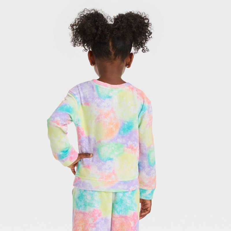 Toddler Girls' Rainbow Tie-Dye Fleece Sweatshirt - Cat & Jack™, 3 of 7