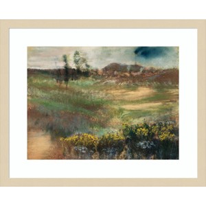 Amanti Art Edgar Degas's Landscape with Smokestacks 1890 by The Art Institute of Chicago Wood Framed Wall Art - 1 of 4