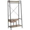 Metal Clothes Rack Open Wardrobe Free Standing with One Drawer Hanging Clothes Rod ¨C Brown & Black Metal - 4 of 4
