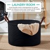 Ornavo Home 21" Large Round Cotton Rope Storage Basket Laundry Hamper with Faux Leather Handles - 3 of 4