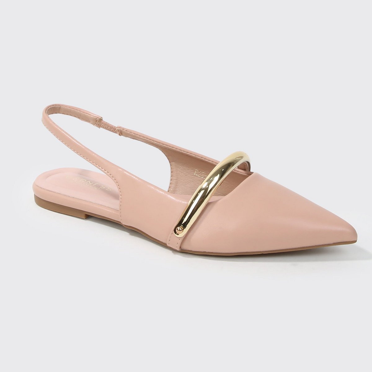 Обувь BERNESS Women's Reina Faux Leather Slingback Flats with Gold Bar Detail Brown 7 — фото 8