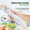 NutriChef 2 Blade 10.5 Inch Serrated Corded Electric Kitchen Knife with Ergonomic Handle and Butcher Block Storage Tray, White - 3 of 4