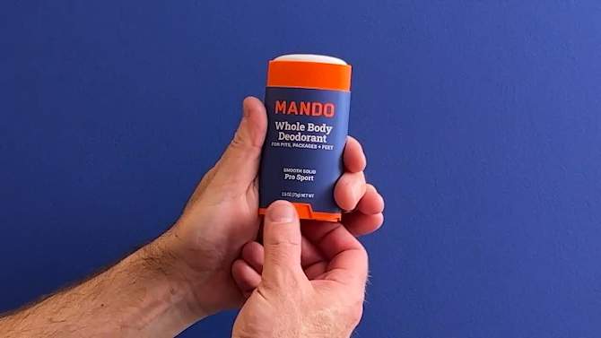 Mando Whole Body Deodorant - Men&#8217;s Aluminum-Free Smooth Solid Stick Deodorant - Pro Sport - 2.6oz, 2 of 12, play video