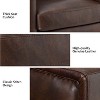 Eulalia 28.74''Wooden Upholstery Wide Genuine Leather Swivel Chair with Swivel Metal Base and  Squared Arms | ARTFUL LIVING DESIGN - 4 of 4