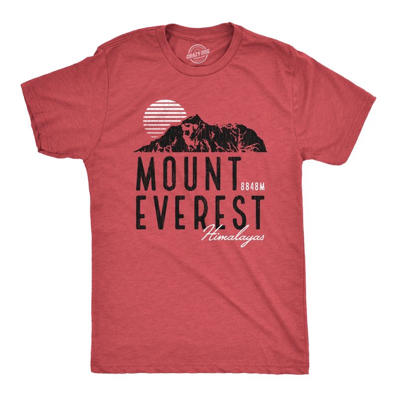 Mens Retro Mount Everest T Shirt Funny Camping Saying Vintage Mountain Graphic Novelty Tee - Crazy Dog Men's T Shirt For Campers Red S
