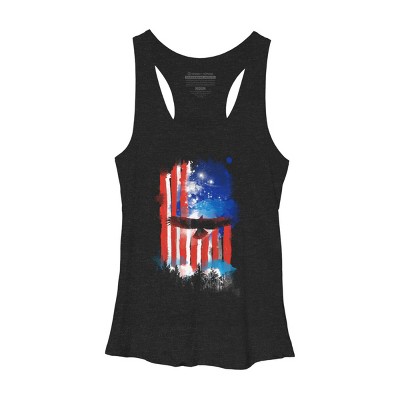Women's Design By Humans July 4th American Eagle Sky By kharmazero Racerback Tank Top