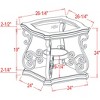 Vynxaria Marble Accent End Tables - Glass Top Side Table with Elegant Design (26.3"Lx26.3"Wx24"H) - 4 of 4