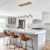 BAOURE 31.5" Brushed Nickel Kitchen Island Lighting,Modern Linear Chandelier with Clear Glass Shades,Dining Room Light Fixture for Kitchen Living Room - 3 of 4
