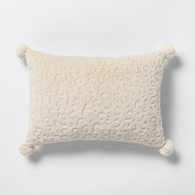 Oblong Faux Fur Embossed Leopard Decorative Throw Pillow - Opalhouse™