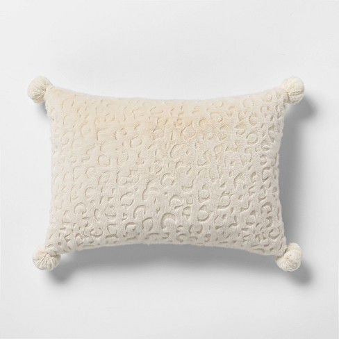 Oblong Faux Fur Embossed Leopard Decorative Throw Pillow - Opalhouse™ - image 1 of 4
