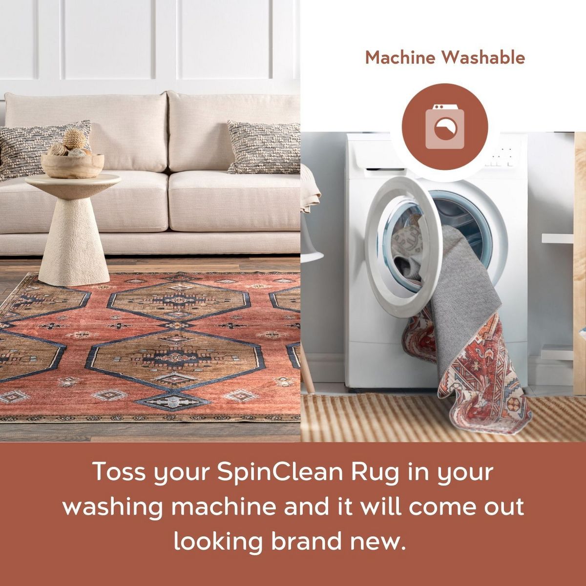 Nuloom Calandra Checkered Pet Friendly Machine Washable Area Rug - thumbnail 4