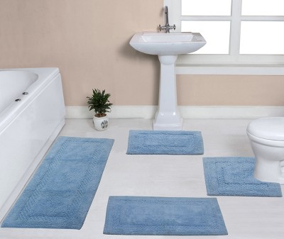 Classy Bathmat Collection Cotton Tufted Set of 4 Bath Rug Set - Home Weavers