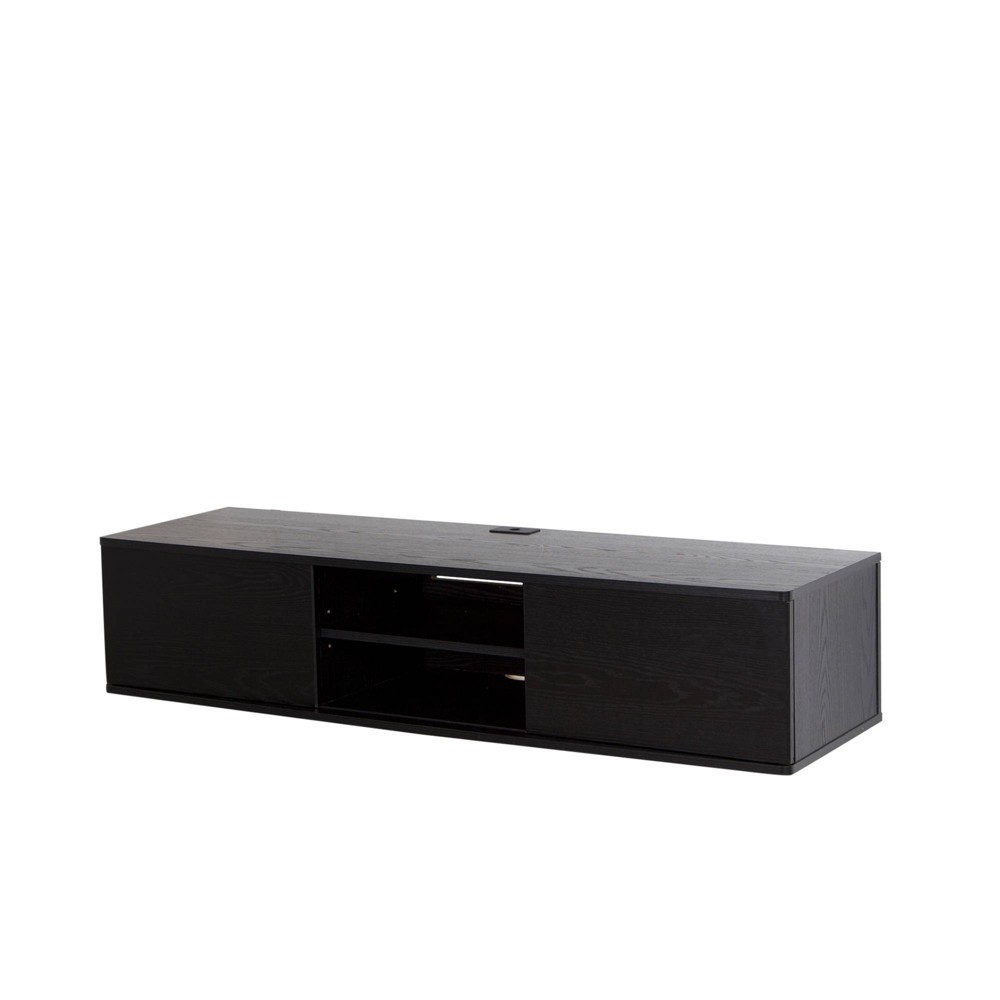 Agora Wall Mounted TV Stand for TVs up to 55" Black Oak - South Shore: Contemporary Media Console with Mount